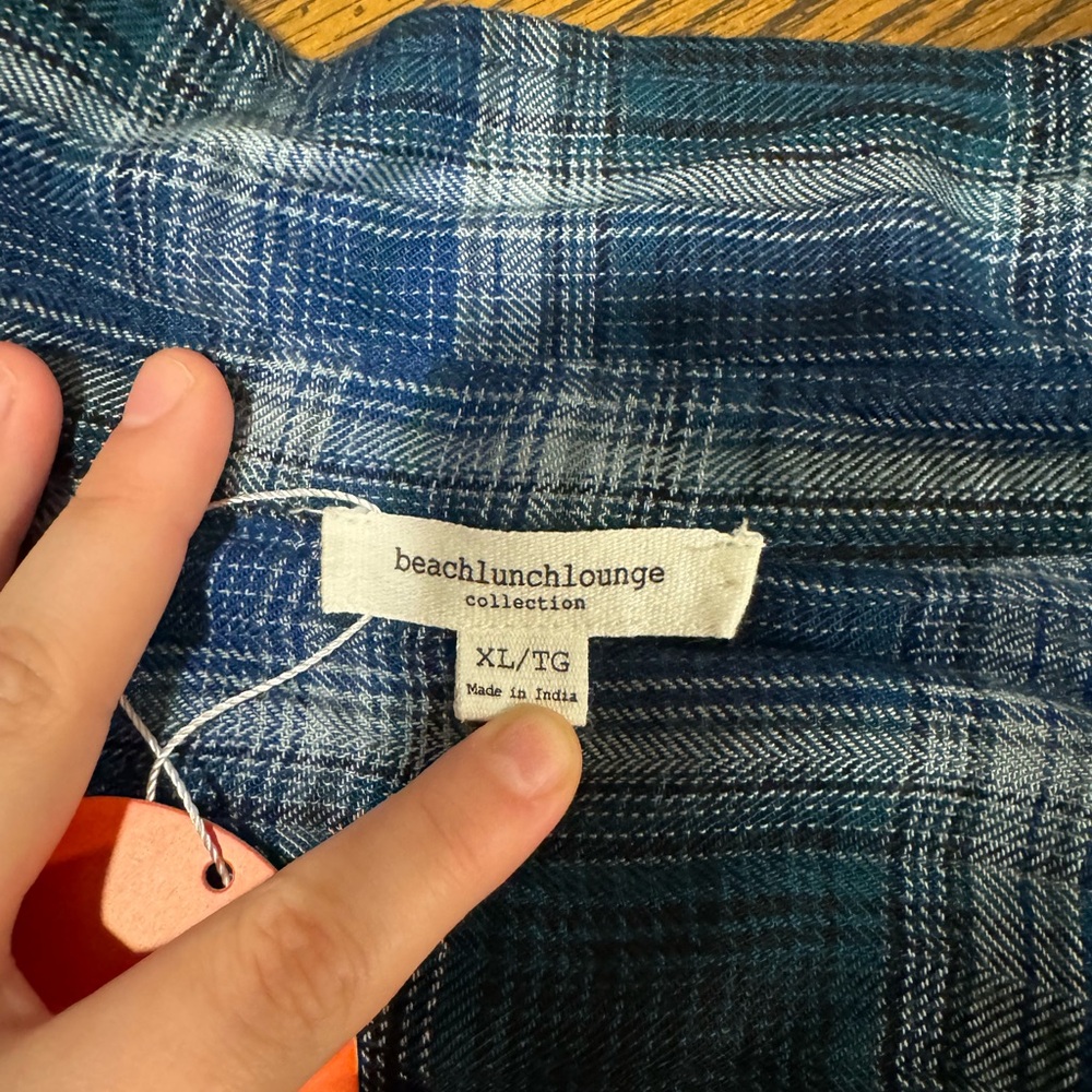 Beachlunchlounge Blue Plaid Shirt